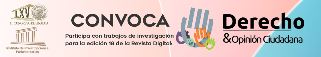 Convocatoria a participar con trabajos de investigación para la edición 18 de la Revista Digital Derecho y Opinión Ciudadana
